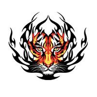 Fire Tiger Pattern Decorative Car Sticker