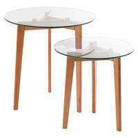 Fiona Glass Nest of 2 Tables, Natural