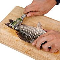 Fishing Scaler Fish Skin Stainless Steel Scales Brush Remover Cleaner Descaler Skinner Tackle Box Accessory Kitchen Tool
