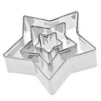 Five-Pointed Star Shaped Stainless Steel Cookie Cutters Set (3-Pack)