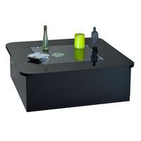 Fiesta Black High Gloss Clear Glass Top Coffee Table With 1 Flap