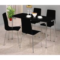 Fiji High Gloss Rectangle Dining Set in Black