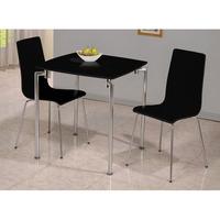 Fiji High Gloss Small Dining Set in Black