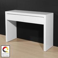 Fino Console Table In High Gloss White With 2 Drawers