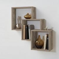 Fibi Trio Wooden Wall Shelf In Oak