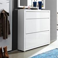 Fino Shoe Cabinet In White Gloss With 1 Drawer And 2 Doors