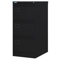 FILING CABINET EXEC BLACK STEEL - H X W X D: 1009 X 458 X 622