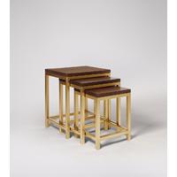 Finnick side table set in Mango Wood & Metallic