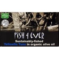 Fish 4 Ever Yellowfin Tuna in Organic Olive Oil (120g) - Pack of 2
