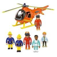 Fireman Sam Mountain Rescue Helicopter & 5 Figure Articulated Set