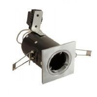 Fire Rated - Downlight Square - GU10 - Fixed - Satin Chrome - Diecast