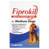 Fiprokil Spot On Solution 134mg for Medium Dogs 3 Pipettes