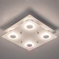 Filian square LED ceiling lamp, 4-fl.
