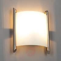 Filippa Glass Wall Lamp, Satin-finished Nickel