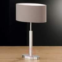 Finn oval table lamp with shade in cappuccino