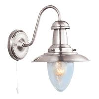 Fisherman 1 Light Satin Silver Wall Lamp