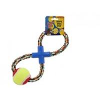 Figure Of 8 Rope With Ball Dog Toy