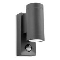firstlight 5940 shelby led 2 light wall light with pir in graphite alu ...