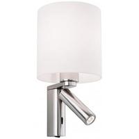 Firstlight 3409 Newbury 2 Light Wall Light In Brushed Steel With Opal Acrylic Shade