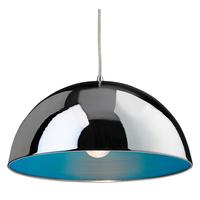 Firstlight 8622 Bistro 1 Light Ceiling Pendant in Chrome and Blue Finish