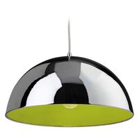 Firstlight 8622 Bistro 1 Light Ceiling Pendant in Chrome and Green Finish