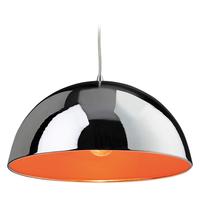Firstlight 8622 Bistro 1 Light Ceiling Pendant in Chrome and Orange
