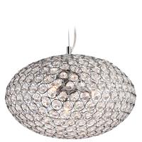 Firstlight 8625 Oval Polished Chrome and Crystal Ceiling Pendant