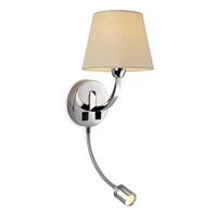 Firstlight 2320 Fairmont Switched LED Polished Stainless Steel Wall Light with Shade