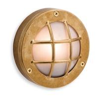 Firstlight 5925 Nautic Round Wall Light In Brass With Frosted Glass