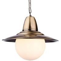 Firstlight 3408AB Marco Ceiling Pendant In Antique Brass With Opal Glass