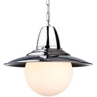 Firstlight 3408CH Marco Ceiling Pendant In Chrome With Opal Glass