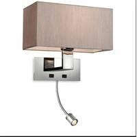 Firstlight 8608SSOS Prince 2 Light Walll Light In Polished Stainless Steel With Oyster Shade