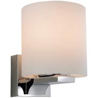 Firstlight 3461 Palm 1 Light Wall Light In Chrome With Round Opal Glass Shade