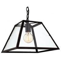 Firstlight 3439BL Kew 1 Light Ceiling Pendant In Black With Clear Glass