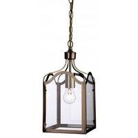 Firstlight 8637AB Monarch 1 Light Ceiling Pendant Lantern With Clear Glass