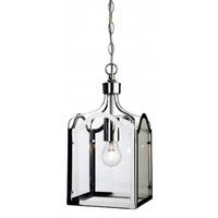 Firstlight 8637CH Monarch 1 Light Ceiling Pendant Lantern In Chrome With Clear Glass