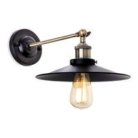 Firstlight 5933 Ashby 1 Light Wall Light In Black With Antique Brass