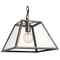 Firstlight 3439AB Kew 1 Light Ceiling Pendant In Antique Brass With Clear Glass
