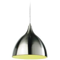 Firstlight Cafe 5743 Brushed Steel and Green Ceiling Pendant