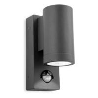 firstlight 5939 shelby led single wall light with pir in graphite alum ...