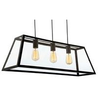 Firstlight 3438 Kew 3 Light Ceiling Pendant In Black With Clear Glass