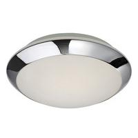 Firstlight 6099 Mondo Flush Glass And Chrome Bathroom Ceiling Light