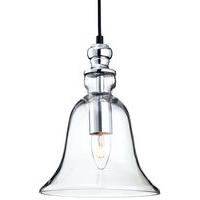 Firstlight Omar 3411 Chrome and Clear Glass Bell Ceiling Pendant Light