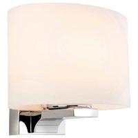 Firstlight 3462 Palm 1 Light Wall Light In Chrome With Oval Opal Glass Shade