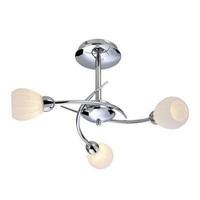 Firstlight 8234 Rena 3 Light Chrome Semi-Flush Ceiling Lamp With Opal Shades