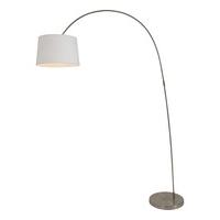 Firstlight 6112BS Zen Brushed Steal Floor Lamp With White Shade