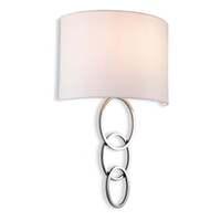 Firstlight 5932 Conrad 1 Light Wall Light In Chrome, Looped Circular Design Sconce, Cream Shade