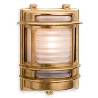 Firstlight 5924 Nautic Rectangular Wall Light In Brass With Frosted Glass