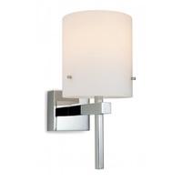 Firstlight 8640 Mario 1 Light Wall Light In Chrome With Opal Glass