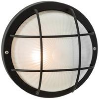 Firstlight 3425BL Court 1 Light Wall Light In Black With Frosted Glass